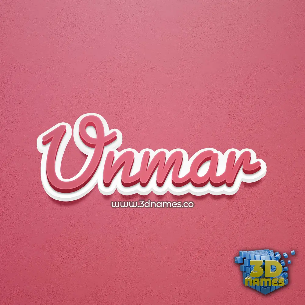 unmar in Red Scribble style - 3D name wallpaper