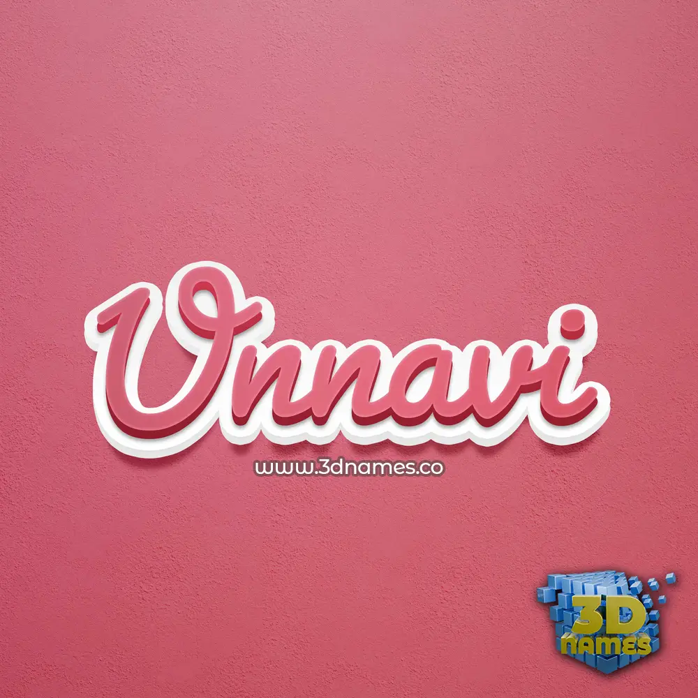 unnavi in Red Scribble style - 3D name wallpaper