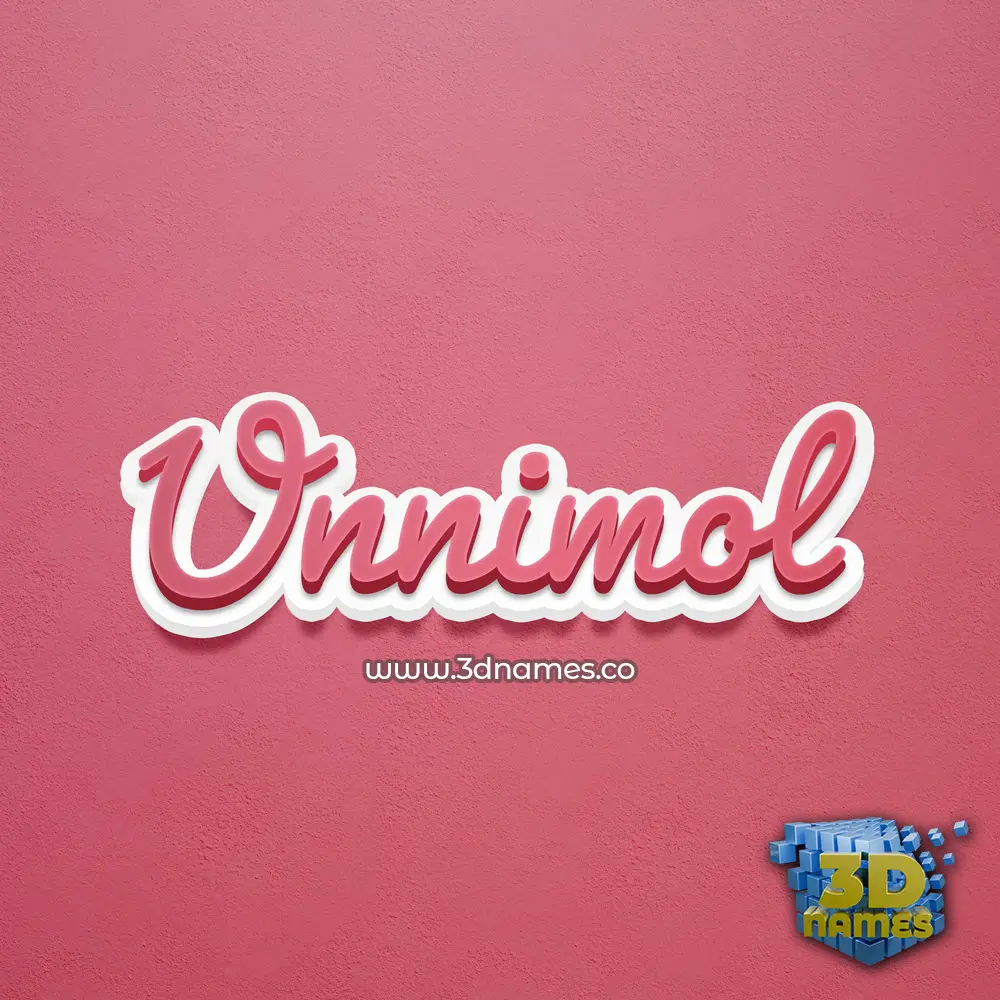 unnimol in Red Scribble style - 3D name wallpaper