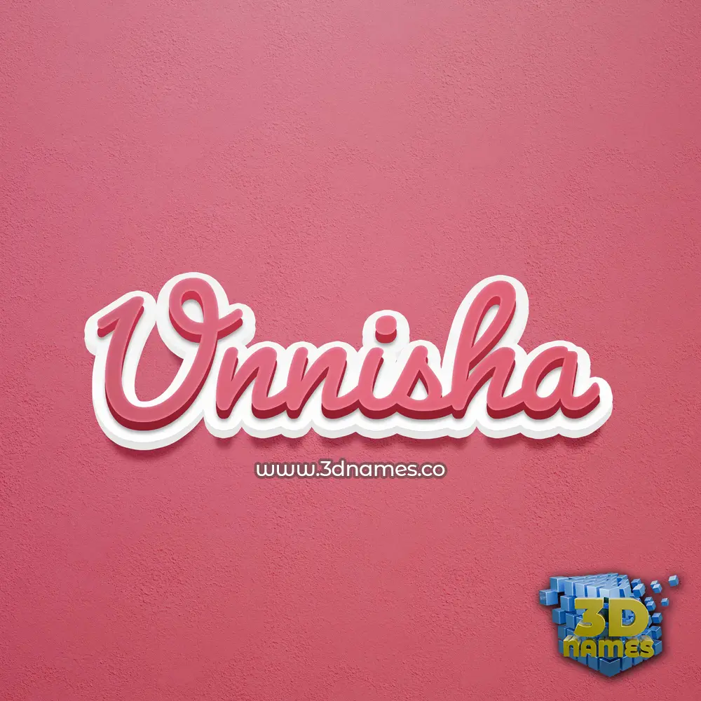 unnisha in Red Scribble style - 3D name wallpaper