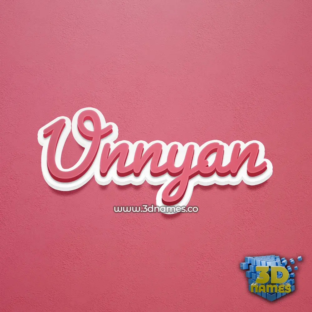 unnyan in Red Scribble style - 3D name wallpaper
