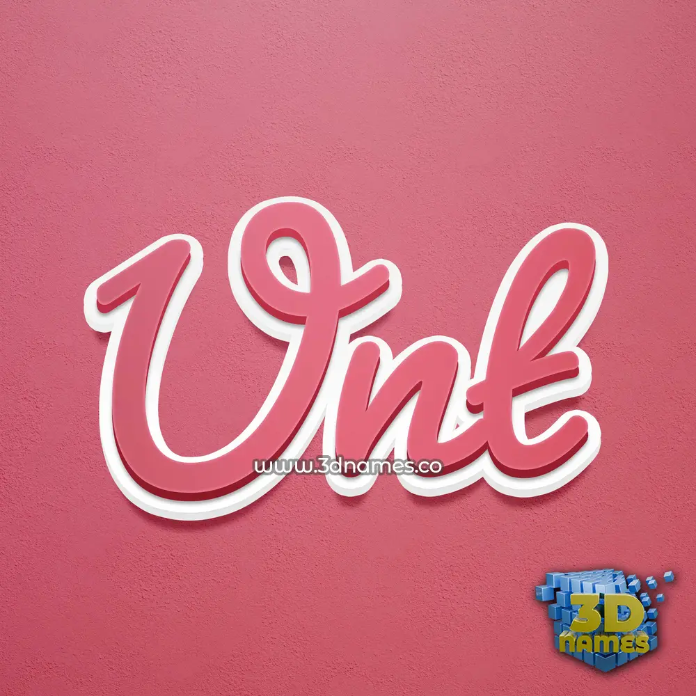 unt in Red Scribble style - 3D name wallpaper