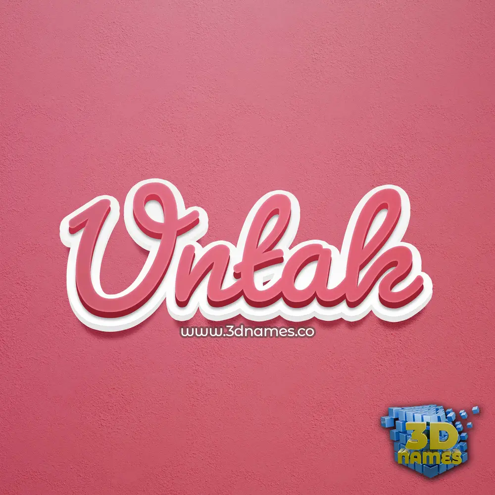 untak in Red Scribble style - 3D name wallpaper