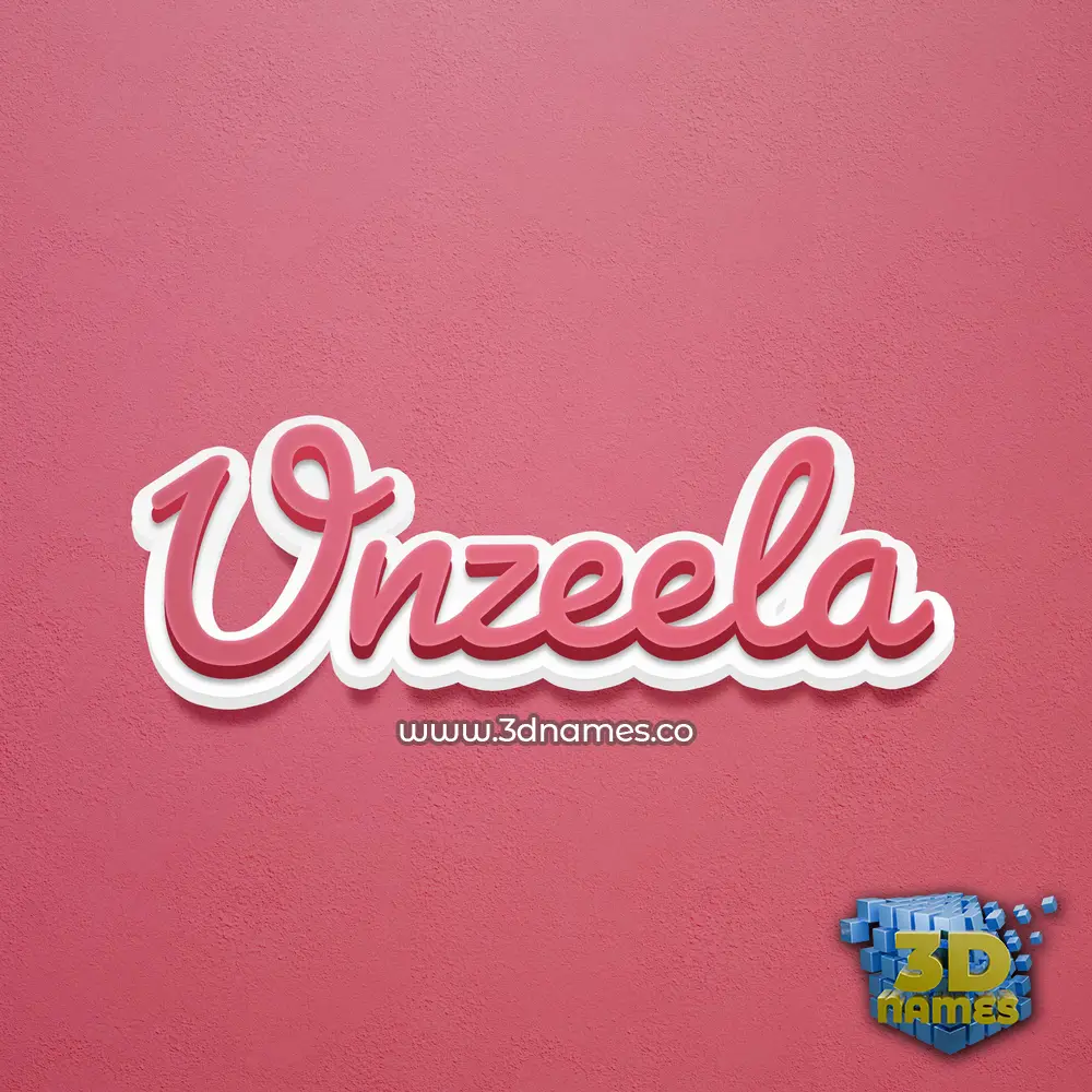 unzeela in Red Scribble style - 3D name wallpaper