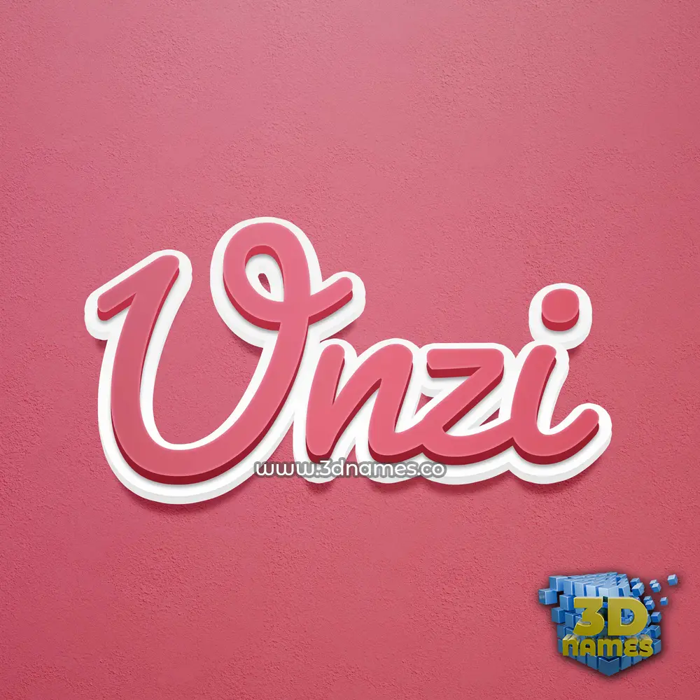 unzi in Red Scribble style - 3D name wallpaper