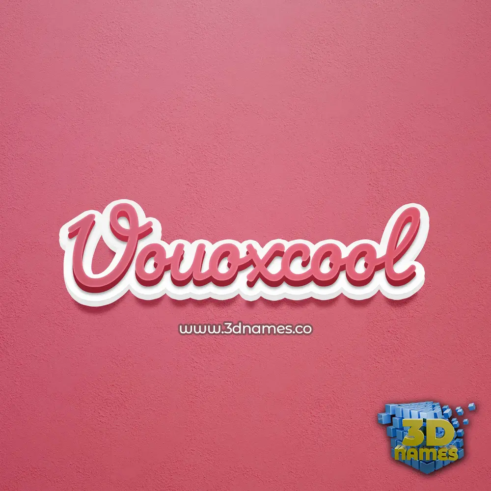 uouoxcool in Red Scribble style - 3D name wallpaper