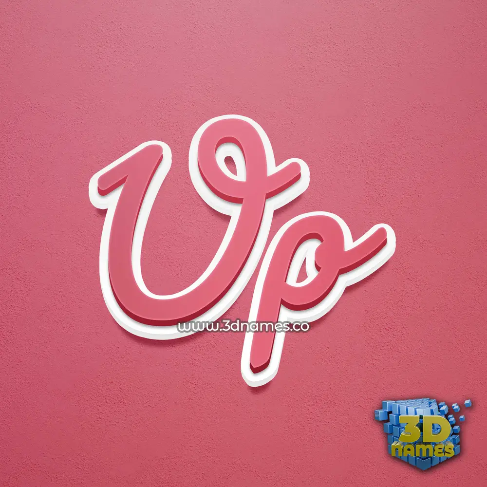 up in Red Scribble style - 3D name wallpaper