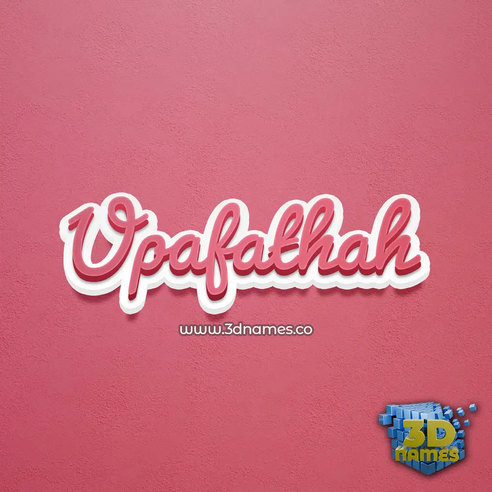 upafathah in Red Scribble style - 3D name wallpaper