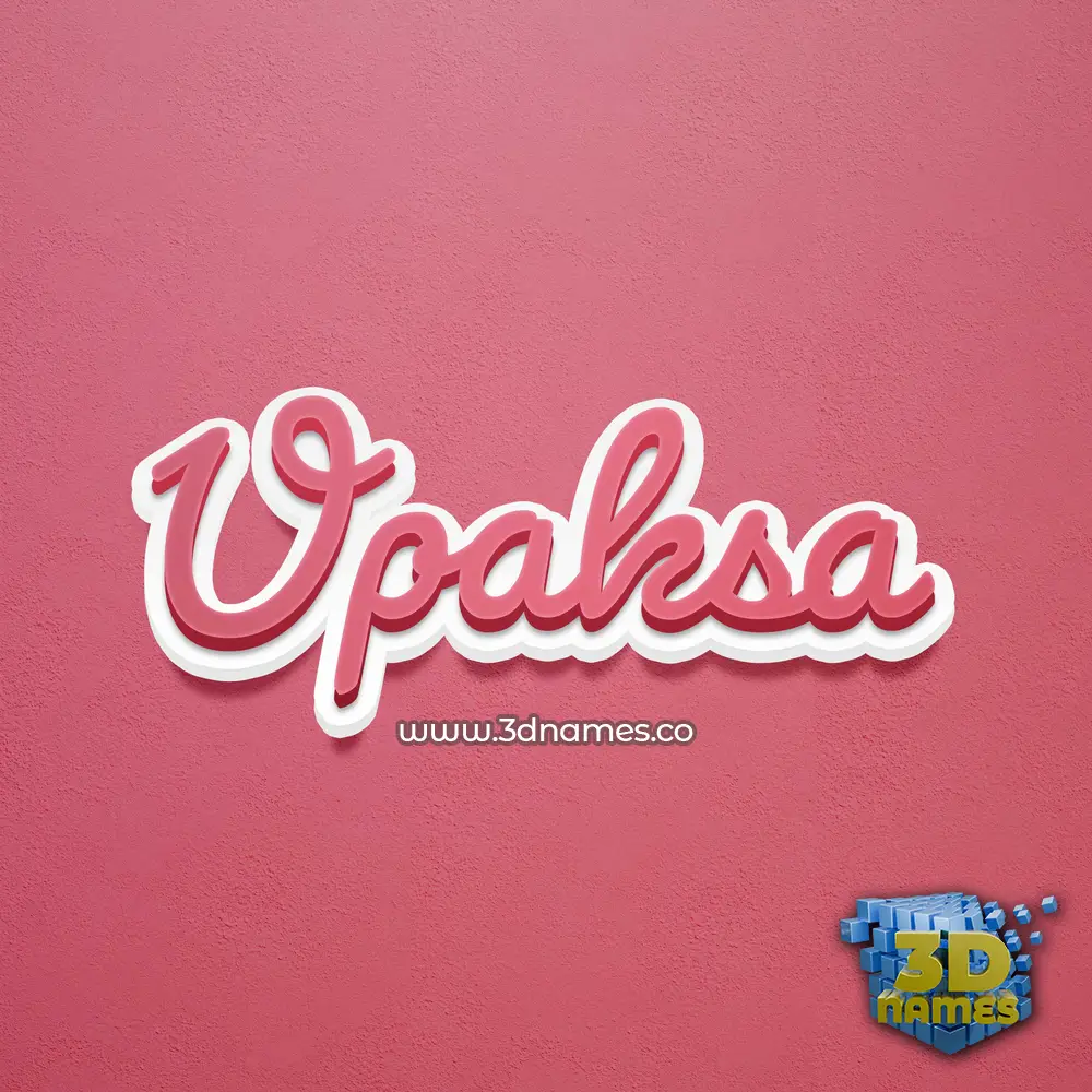 upaksa in Red Scribble style - 3D name wallpaper