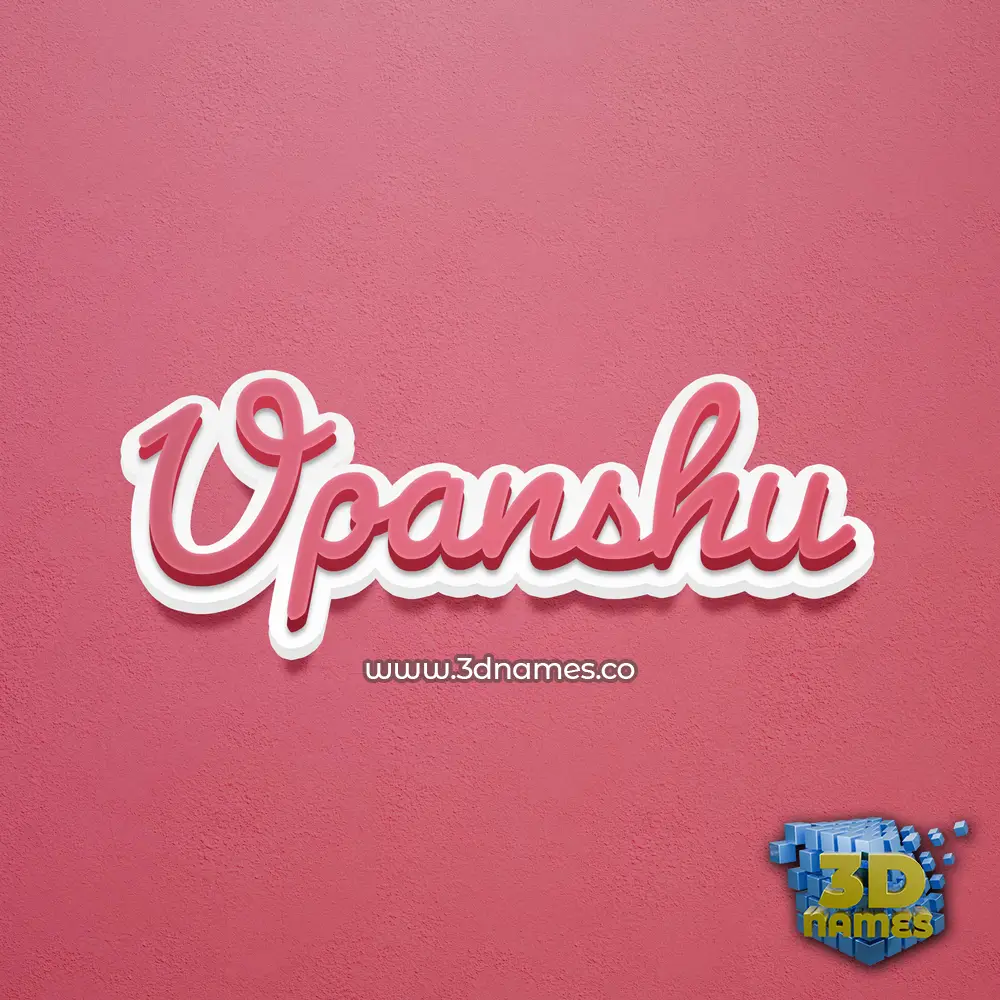 upanshu in Red Scribble style - 3D name wallpaper