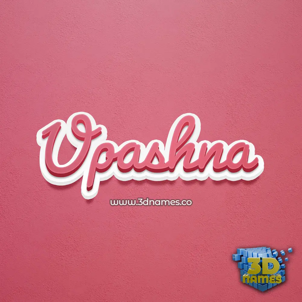 upashna in Red Scribble style - 3D name wallpaper