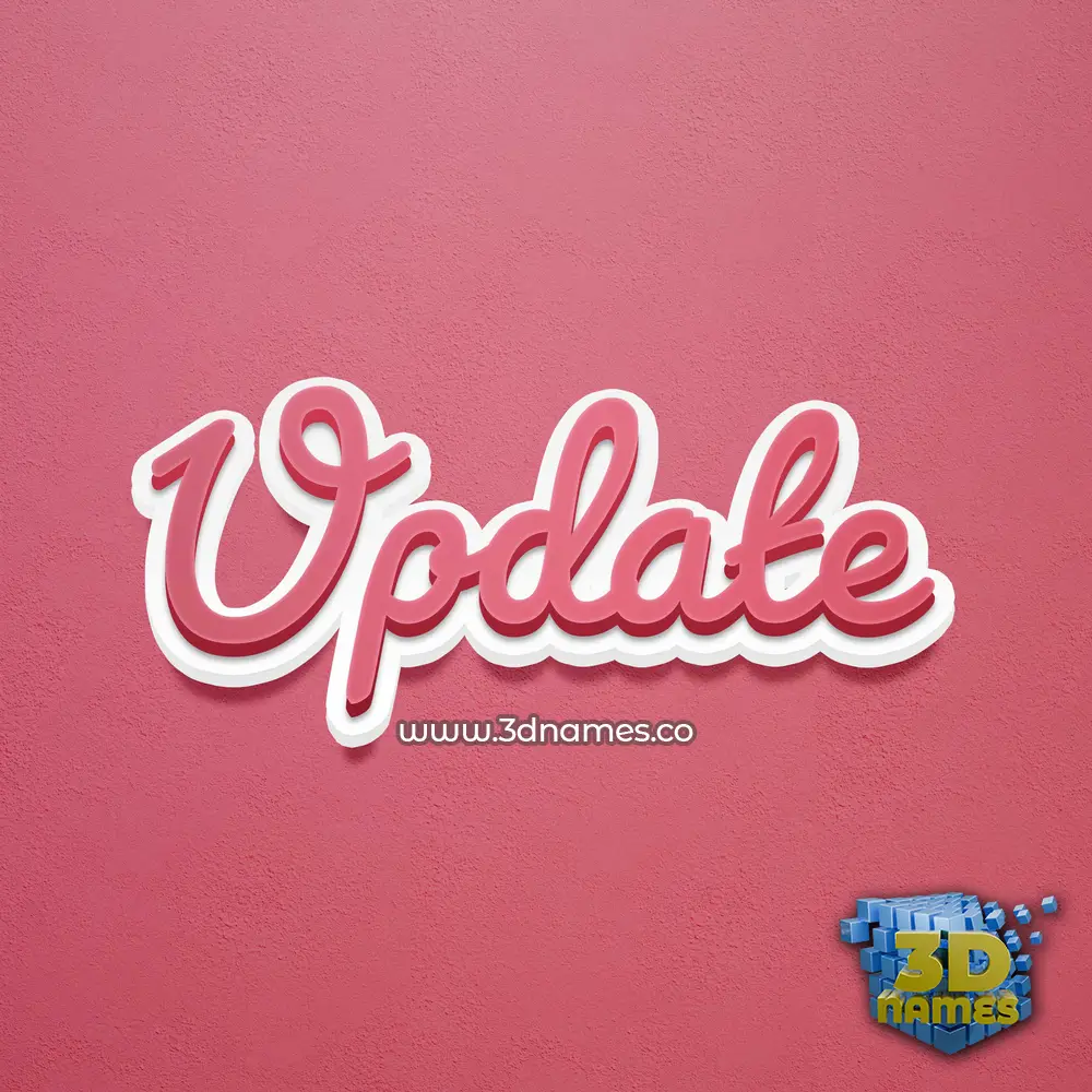 update in Red Scribble style - 3D name wallpaper