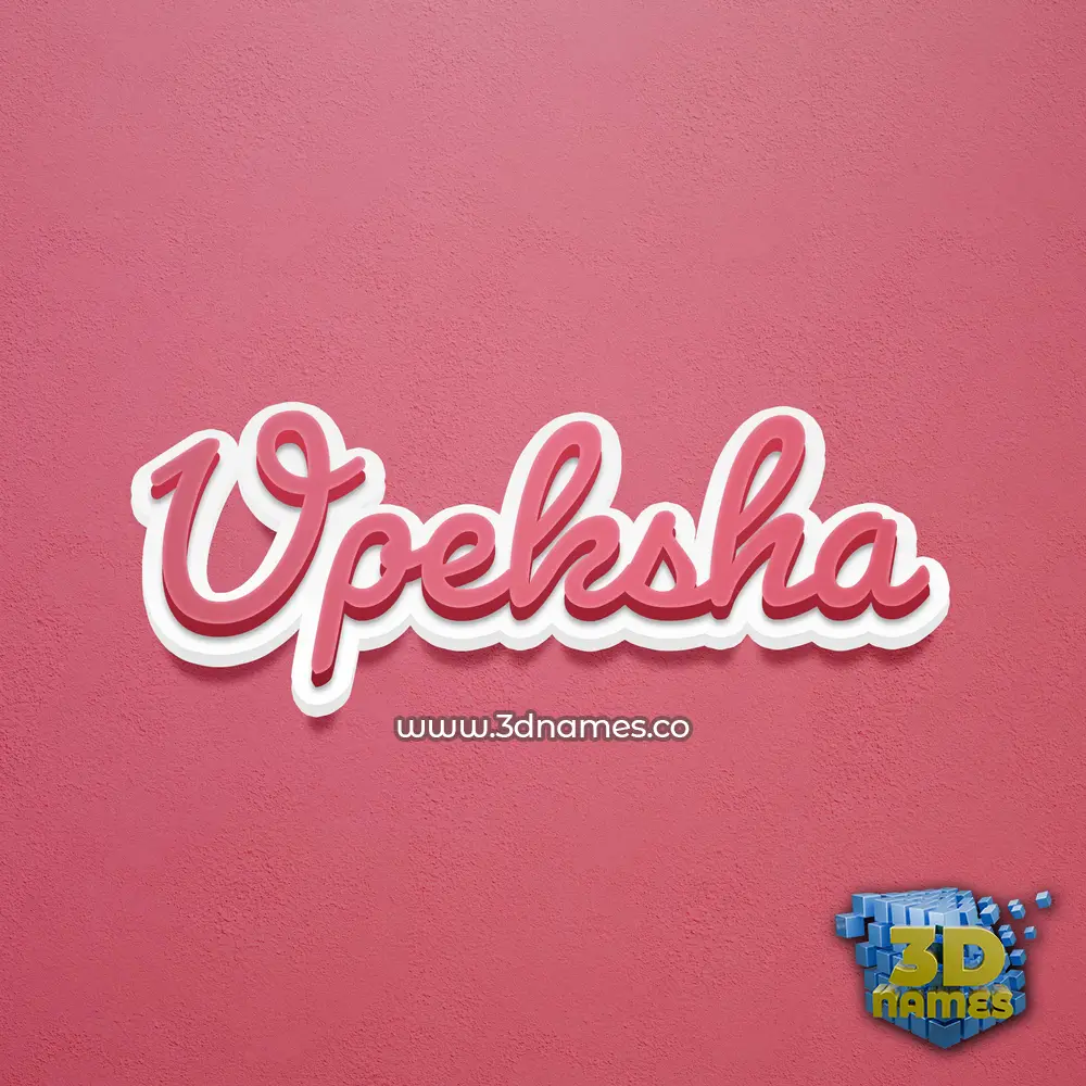 upeksha in Red Scribble style - 3D name wallpaper