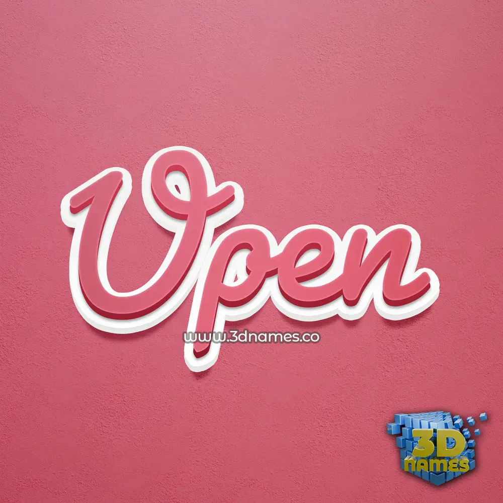 upen in Red Scribble style - 3D name wallpaper