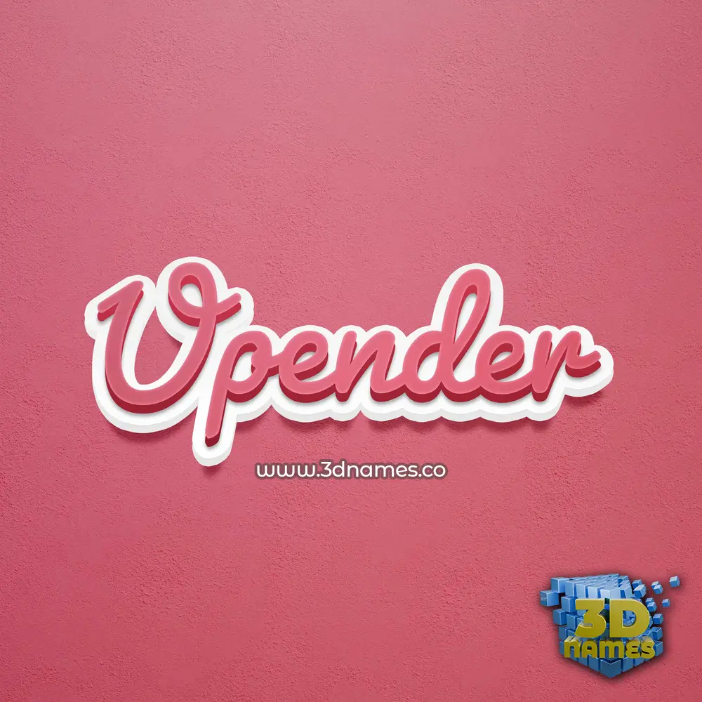 upender in Red Scribble style - 3D name wallpaper