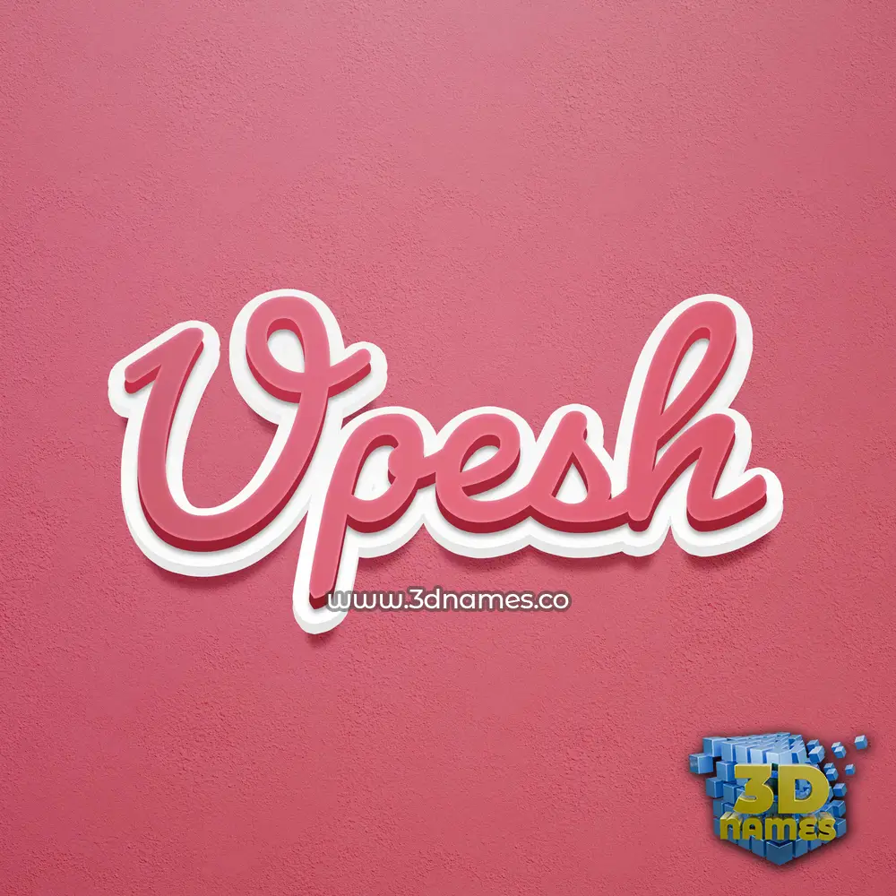 upesh in Red Scribble style - 3D name wallpaper