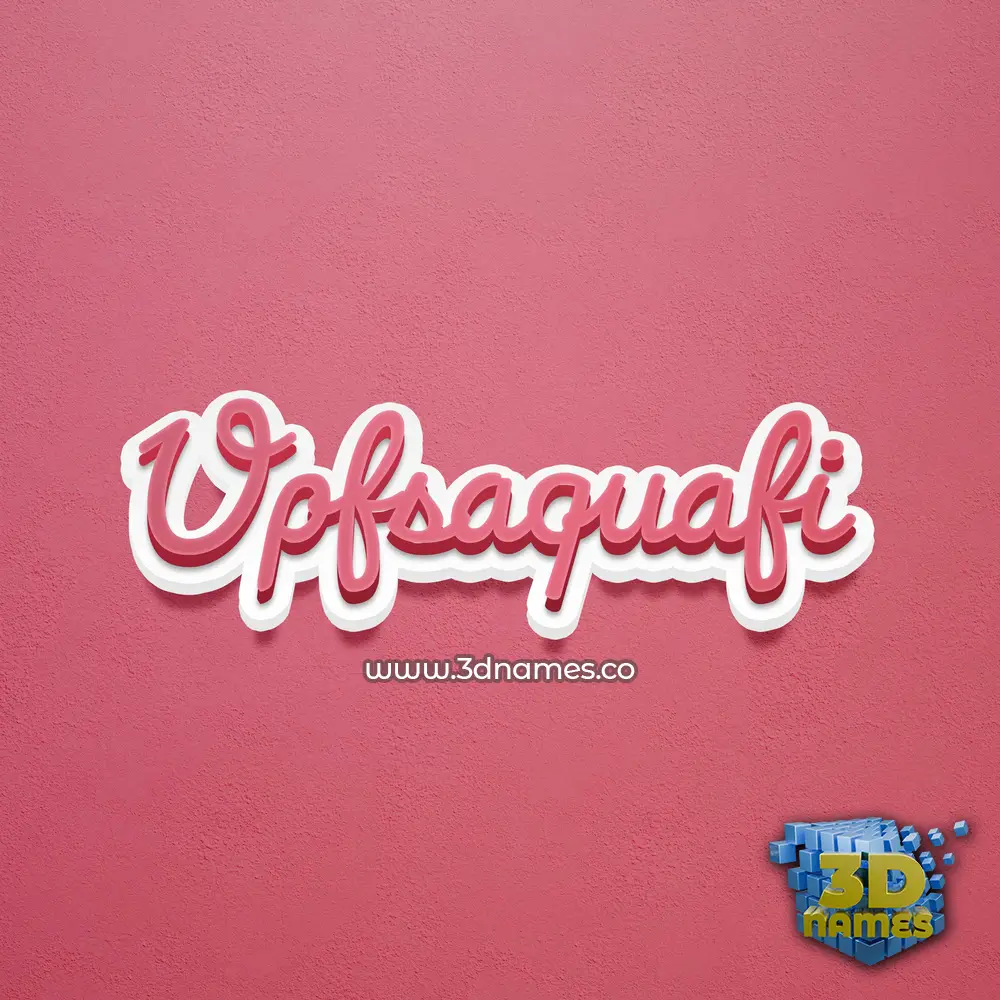 upfsaquafi in Red Scribble style - 3D name wallpaper