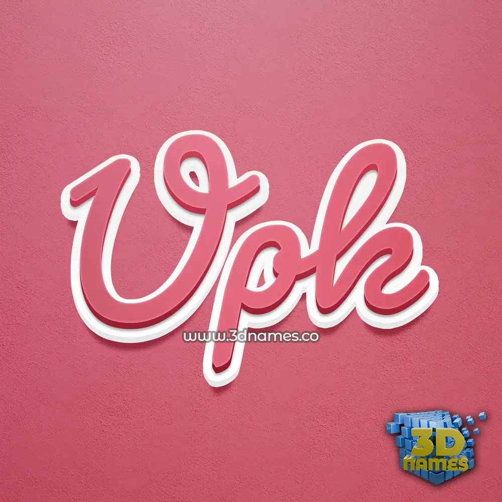 upk in Red Scribble style - 3D name wallpaper