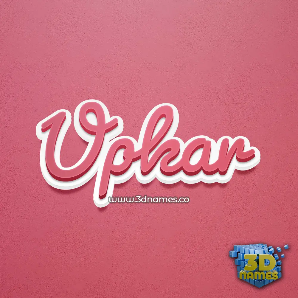 upkar in Red Scribble style - 3D name wallpaper