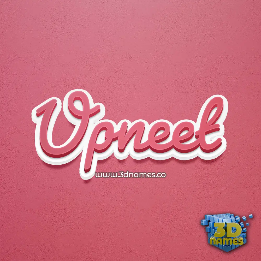 upneet in Red Scribble style - 3D name wallpaper