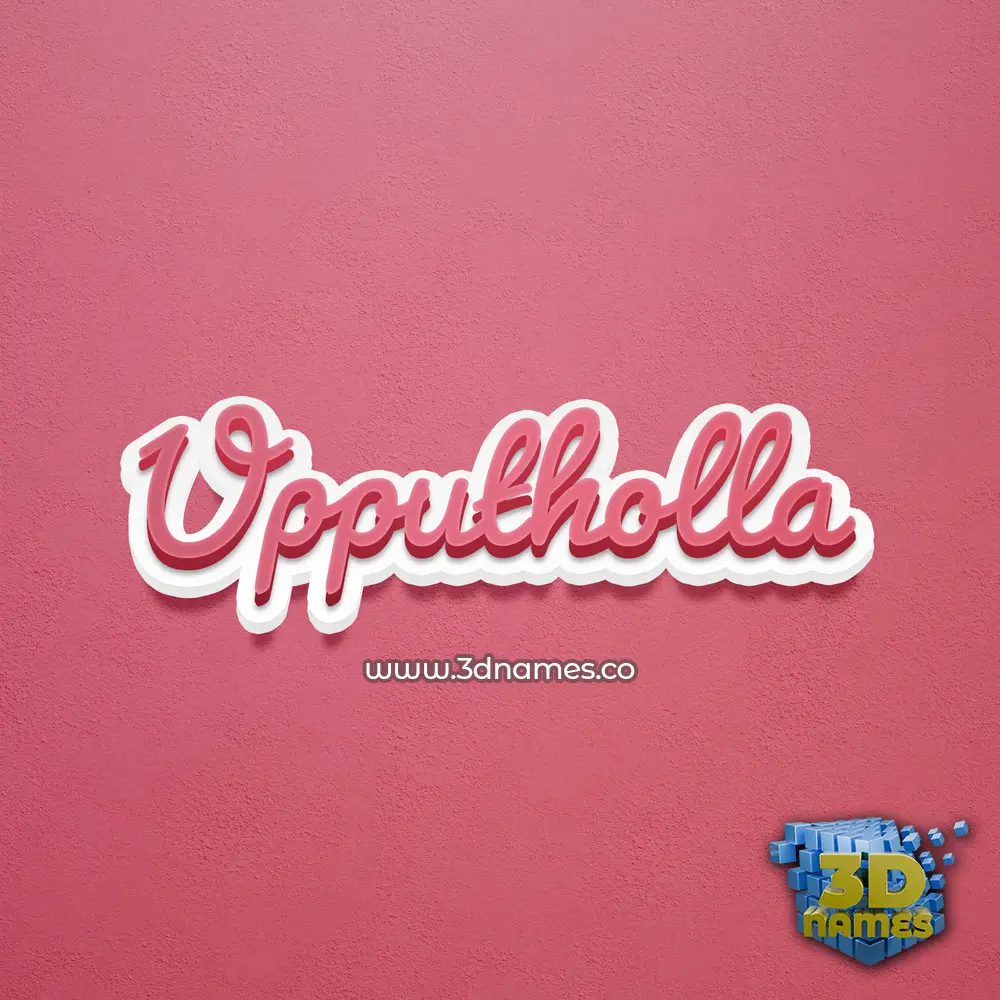 upputholla in Red Scribble style - 3D name wallpaper