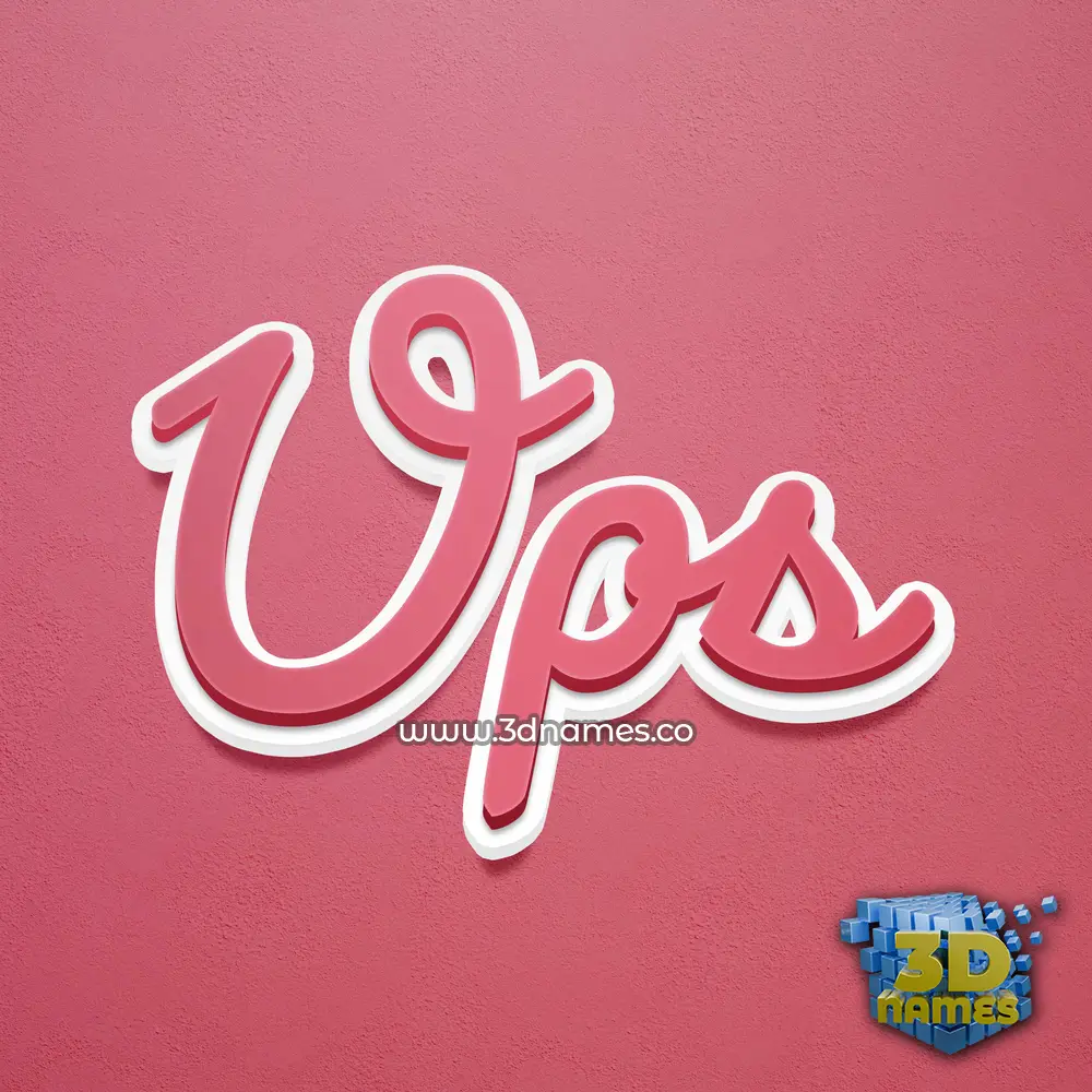 ups in Red Scribble style - 3D name wallpaper