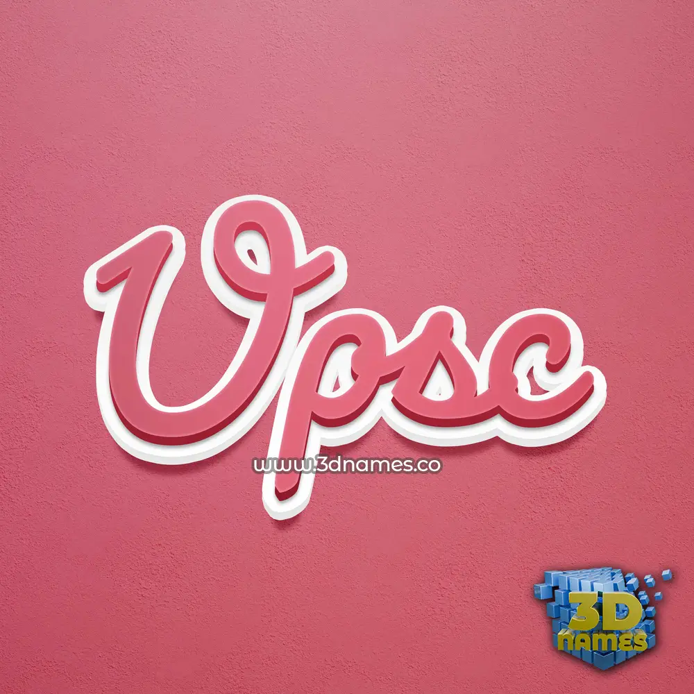 upsc in Red Scribble style - 3D name wallpaper