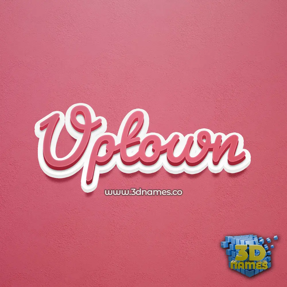 uptown in Red Scribble style - 3D name wallpaper