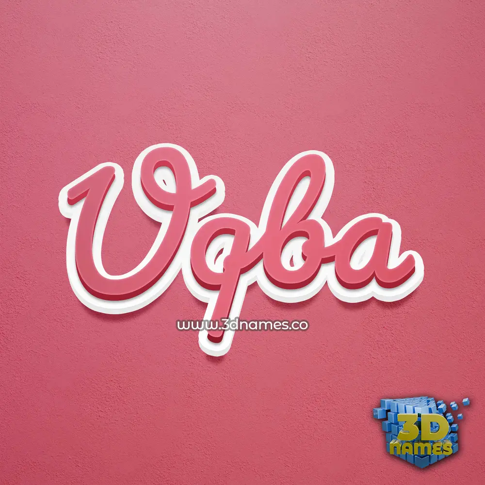 uqba in Red Scribble style - 3D name wallpaper