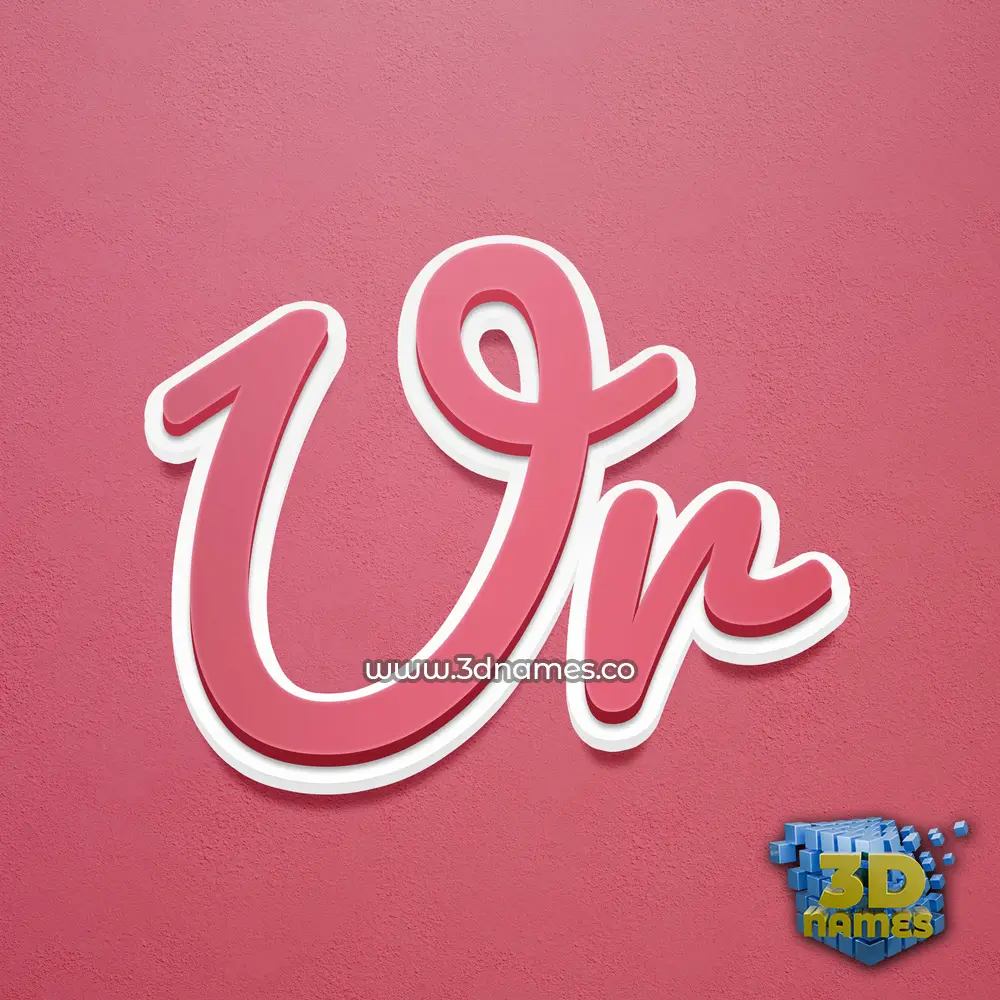 ur in Red Scribble style - 3D name wallpaper