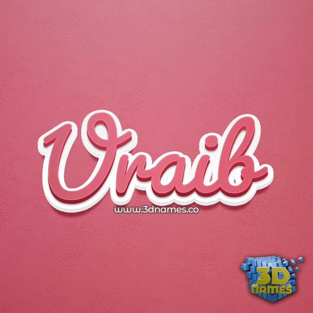 uraib in Red Scribble style - 3D name wallpaper