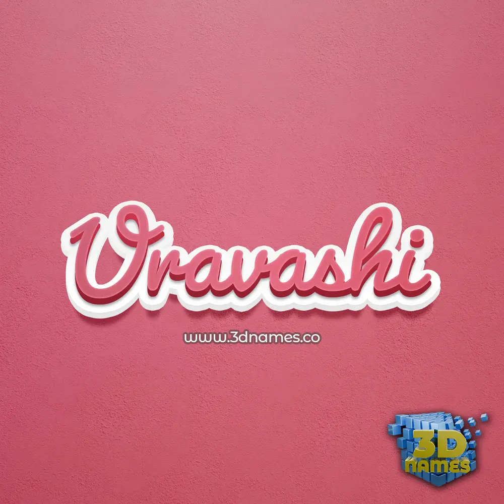 uravashi in Red Scribble style - 3D name wallpaper