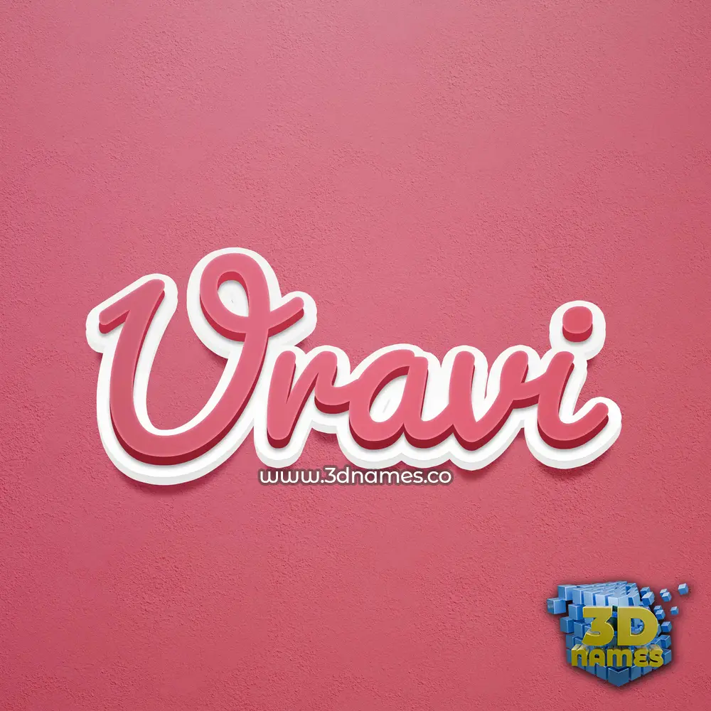 uravi in Red Scribble style - 3D name wallpaper