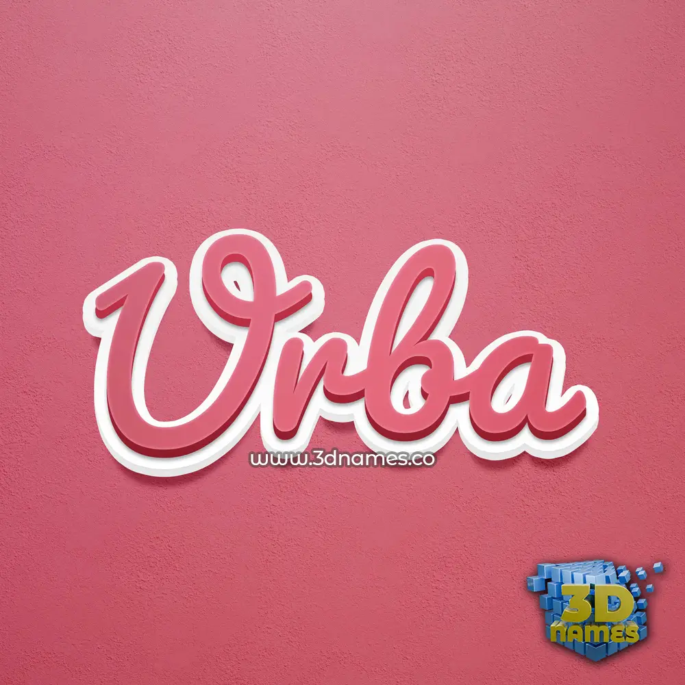urba in Red Scribble style - 3D name wallpaper