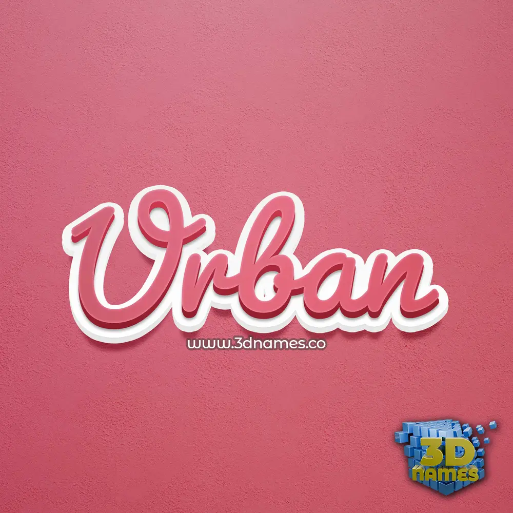 urban in Red Scribble style - 3D name wallpaper