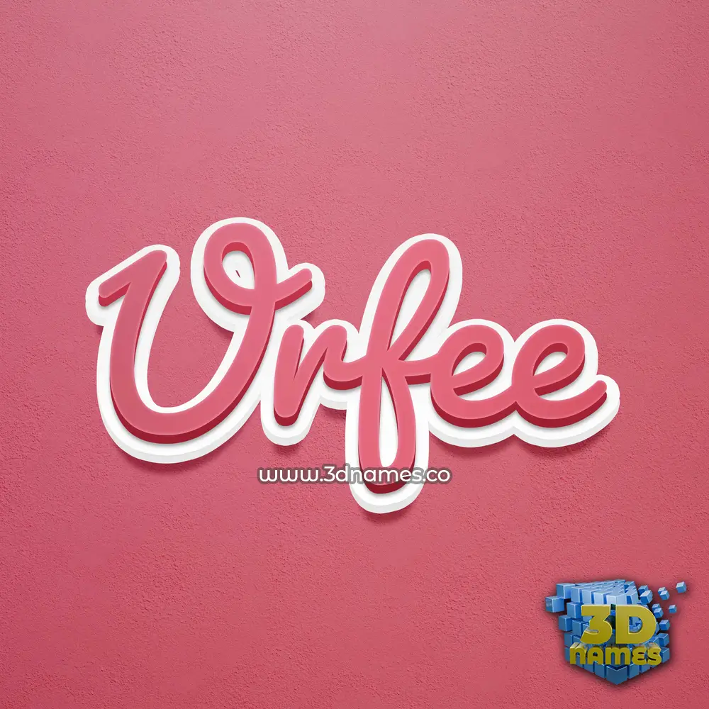 urfee in Red Scribble style - 3D name wallpaper