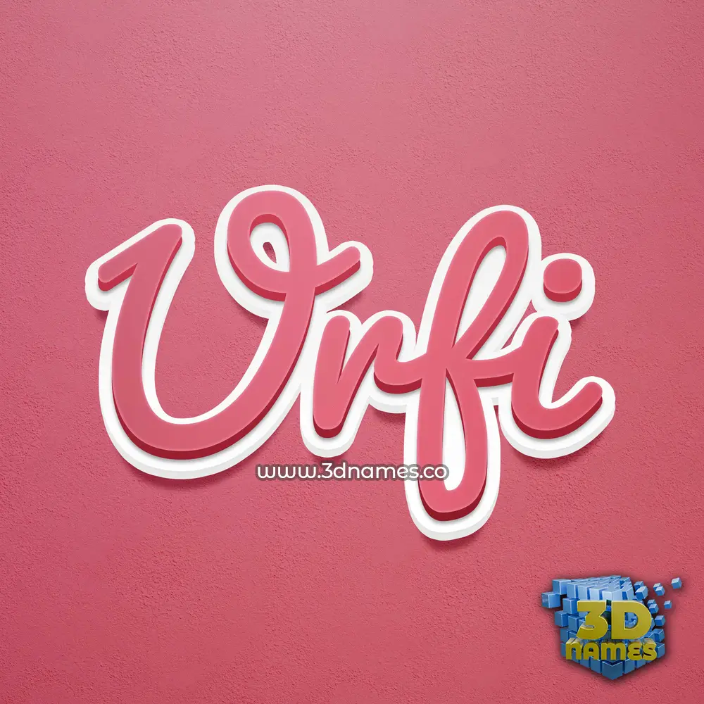urfi in Red Scribble style - 3D name wallpaper