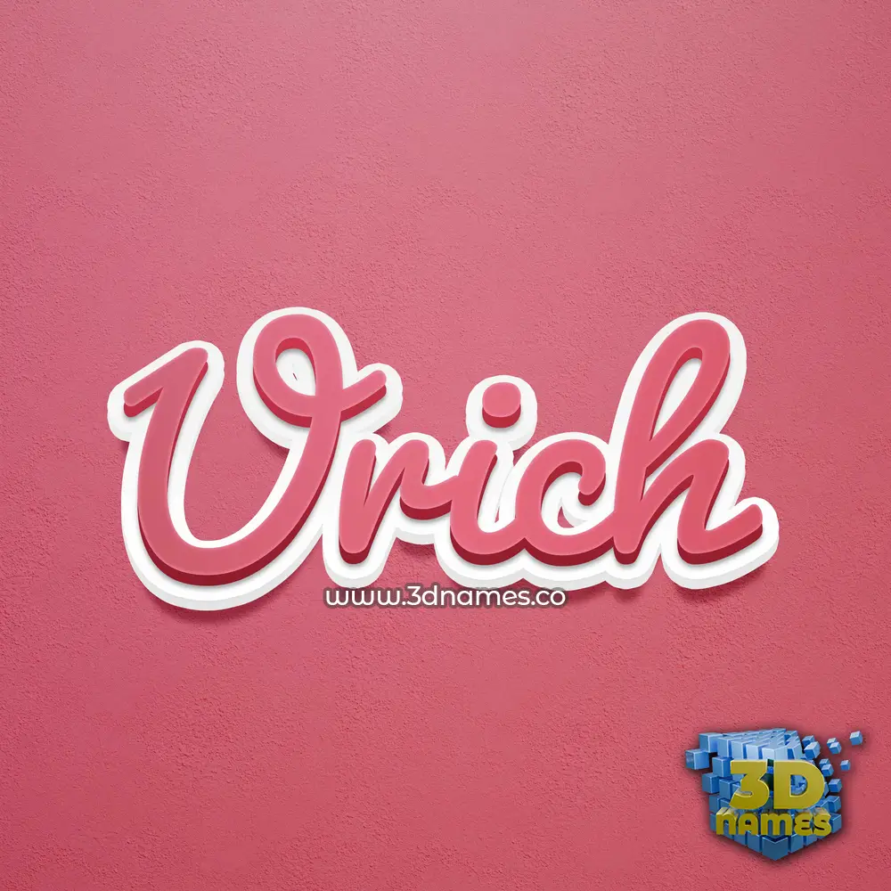 urich in Red Scribble style - 3D name wallpaper