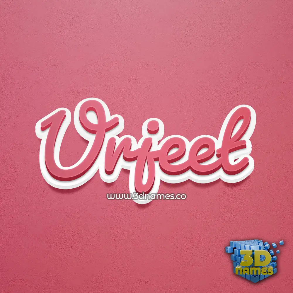 urjeet in Red Scribble style - 3D name wallpaper
