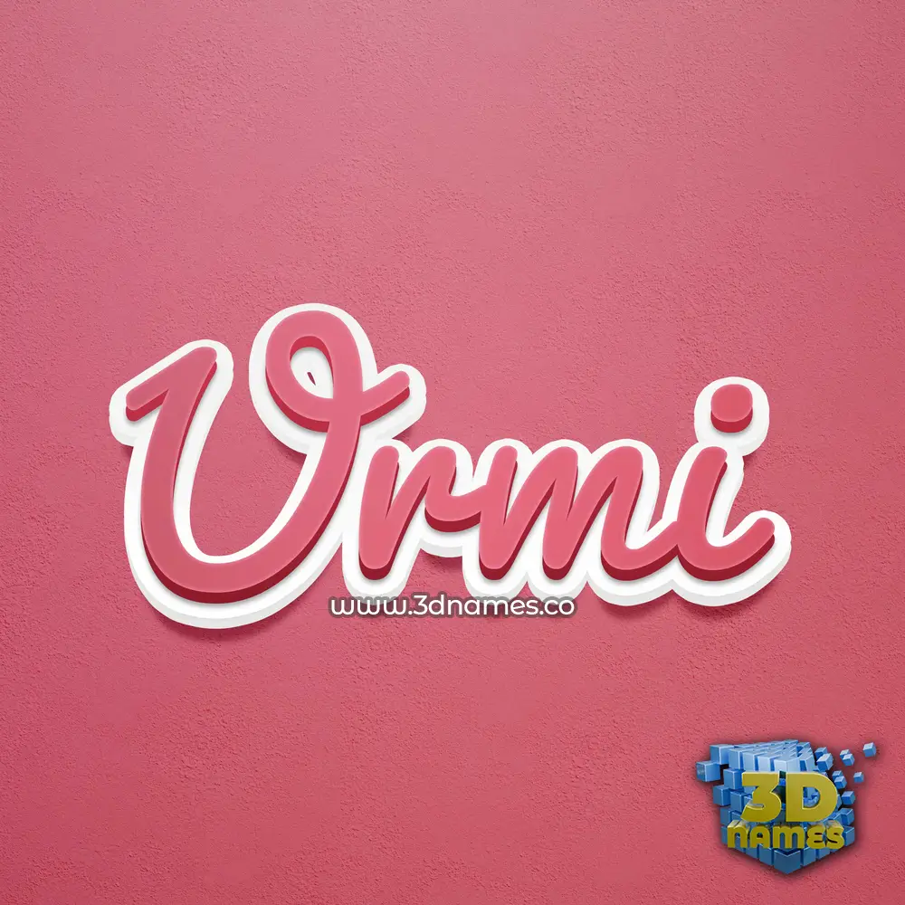 urmi in Red Scribble style - 3D name wallpaper