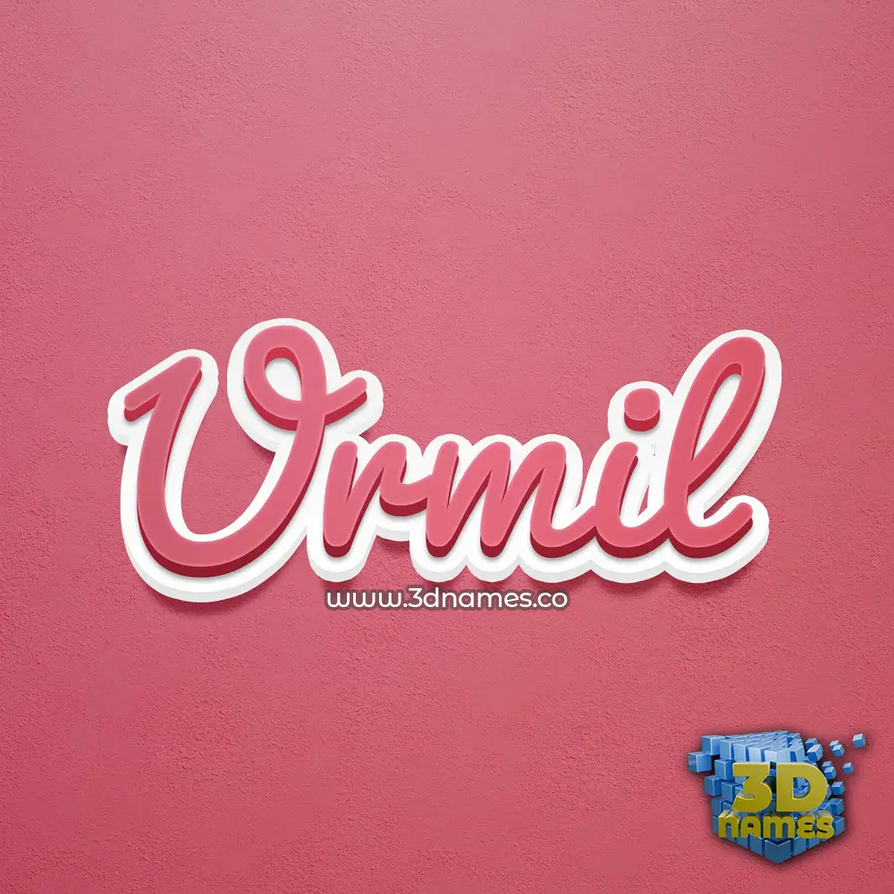 urmil in Red Scribble style - 3D name wallpaper