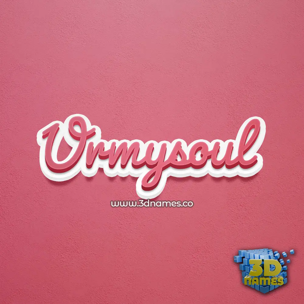 urmysoul in Red Scribble style - 3D name wallpaper