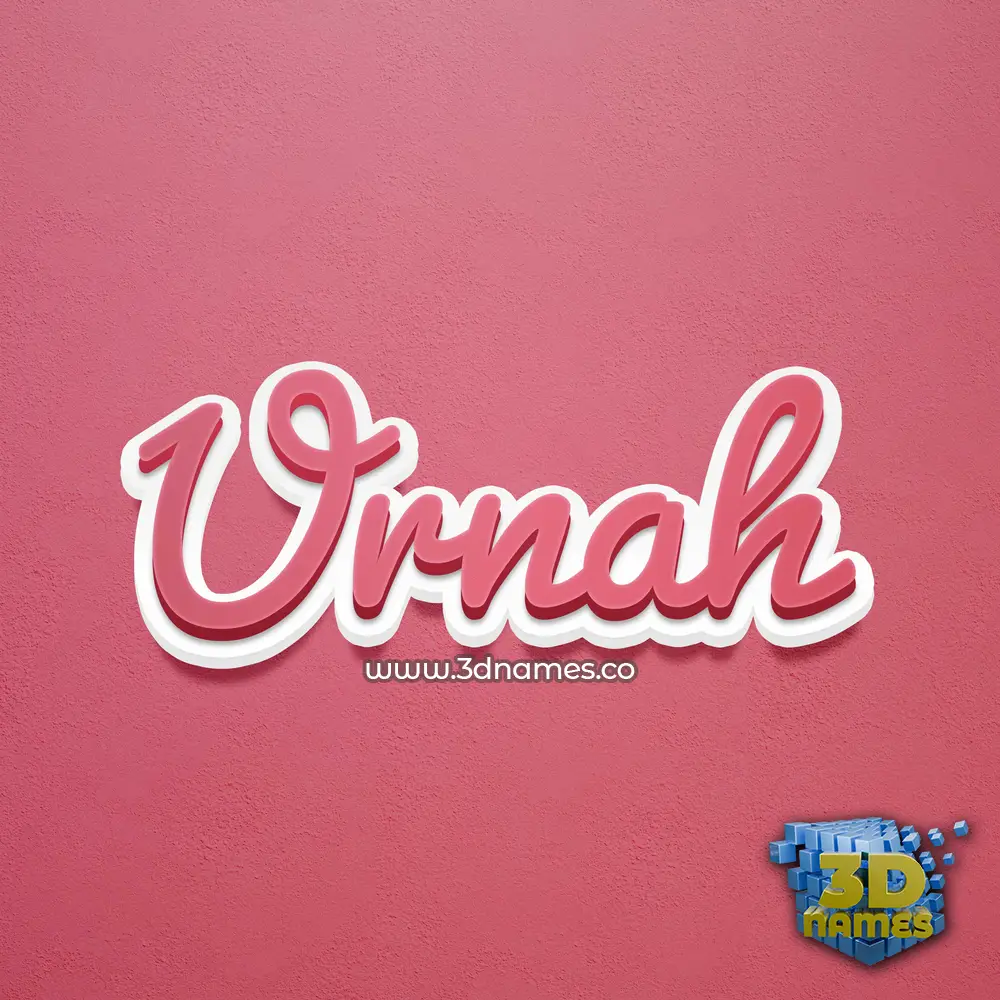 urnah in Red Scribble style - 3D name wallpaper