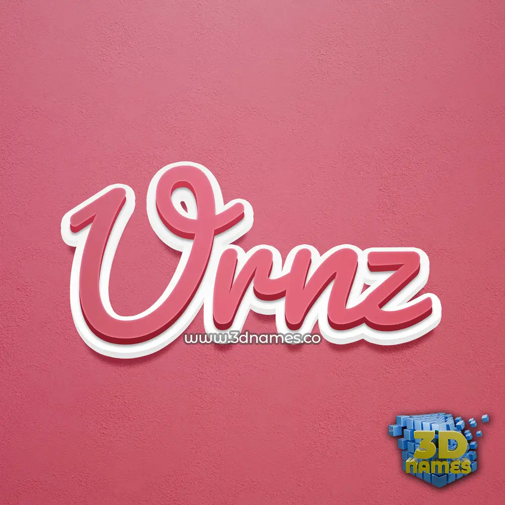 urnz in Red Scribble style - 3D name wallpaper