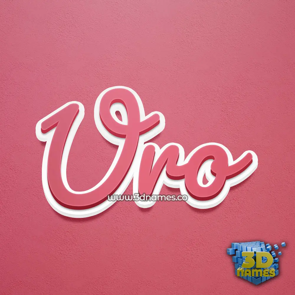 uro in Red Scribble style - 3D name wallpaper