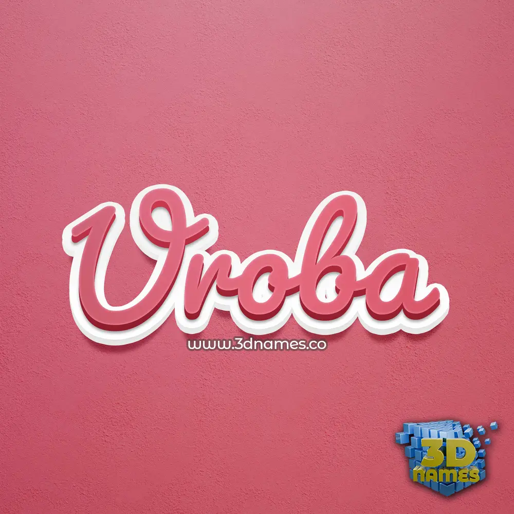 uroba in Red Scribble style - 3D name wallpaper