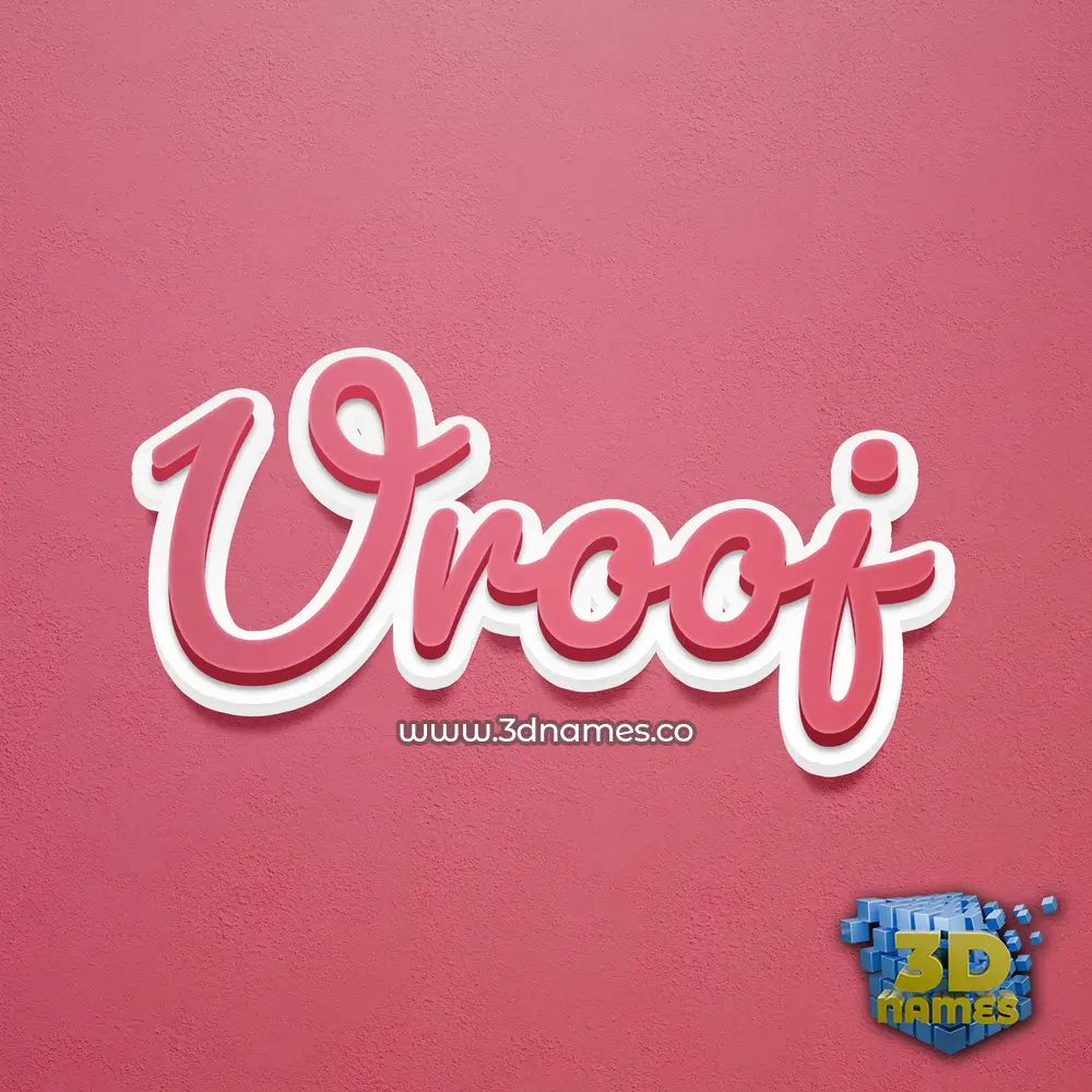urooj in Red Scribble style - 3D name wallpaper