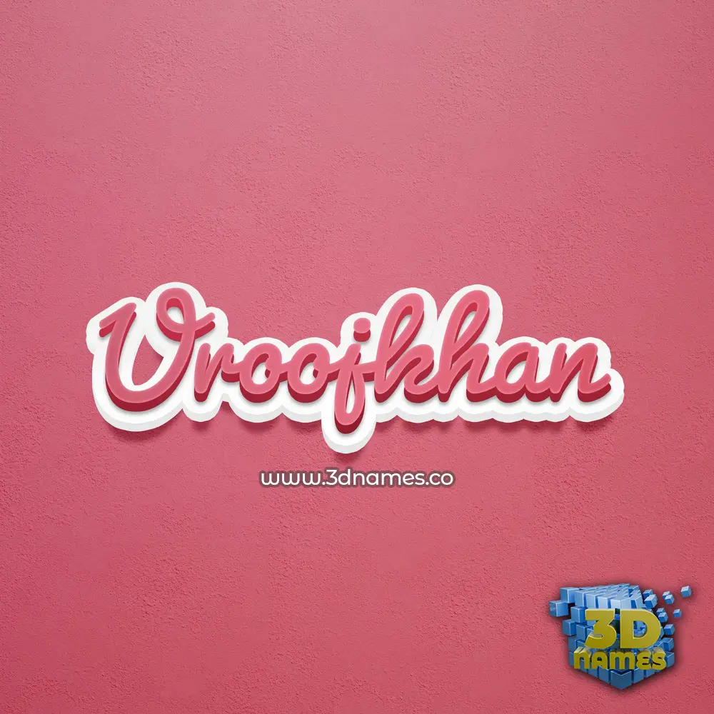 uroojkhan in Red Scribble style - 3D name wallpaper