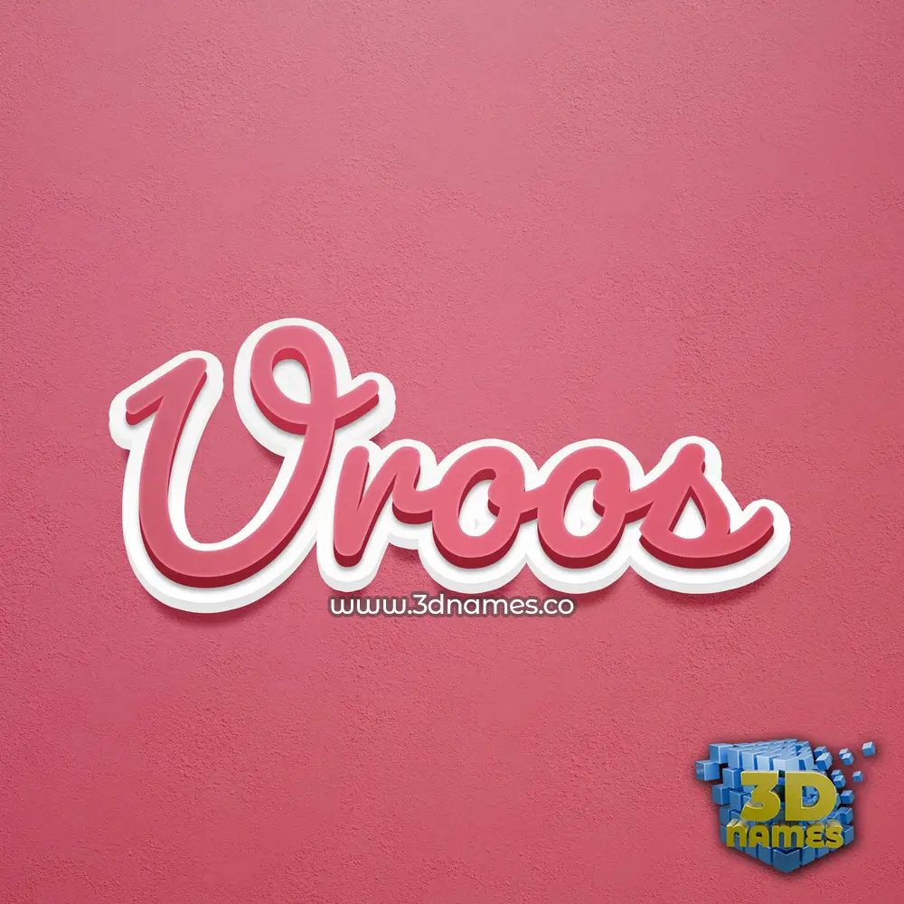 uroos in Red Scribble style - 3D name wallpaper