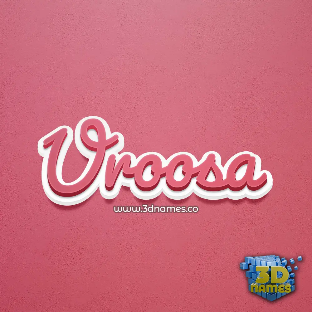 uroosa in Red Scribble style - 3D name wallpaper